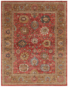 New Pakistan Hand-Knotted Antique Recreation Of 19th Century Persian Sultanabad  9'x 11'7"