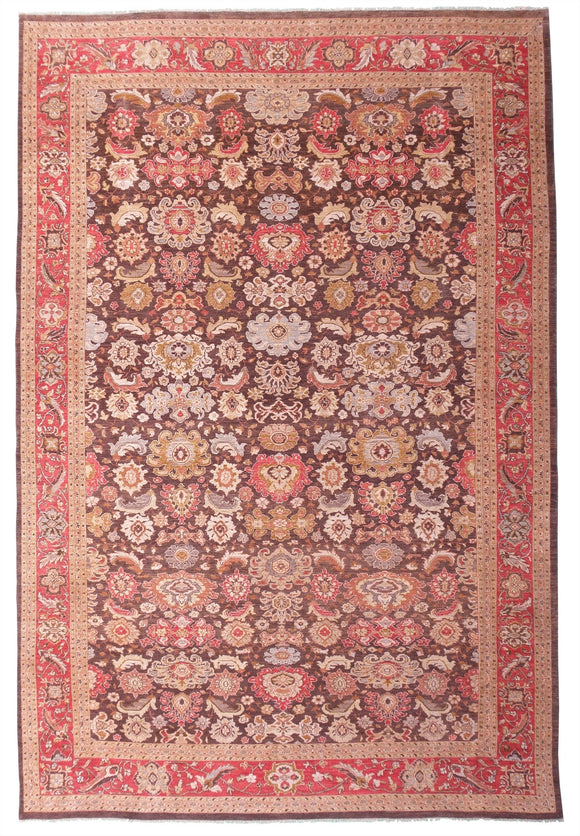 New Pakistan Hand-woven Antique Reproduction of a 19th Century Persian Sultanabad Carpet  11'9
