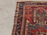 Antique Late 1800’s Sewan Kazak Oriental Rug 5’4”x7’4”