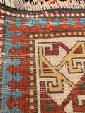 Antique 1885 Caucasian Runner Oriental Rug
