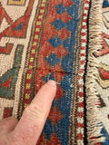 Antique 1885 Caucasian Runner Oriental Rug