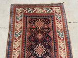Antique 1885 Caucasian Runner Oriental Rug