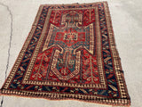 Antique Late 1800’s Sewan Kazak Oriental Rug 5’4”x7’4”