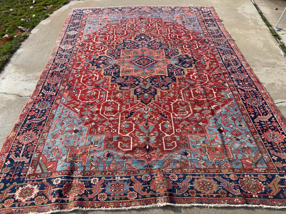 Antique Persian Karajeh Heriz Oriental Rug 8’5”x12’