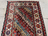 Antique Hand Knotted Gendje Eastern Azerbaijan Caucasian Oriental Rug Runner 3’4”x11’8”