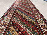 Antique Hand Knotted Gendje Eastern Azerbaijan Caucasian Oriental Rug Runner 3’4”x11’8”