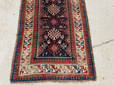 Antique 1885 Caucasian Runner Oriental Rug