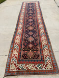 Antique 1885 Caucasian Runner Oriental Rug