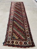 Antique Hand Knotted Gendje Eastern Azerbaijan Caucasian Oriental Rug Runner 3’4”x11’8”