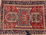 Antique Late 1800’s Sewan Kazak Oriental Rug 5’4”x7’4”