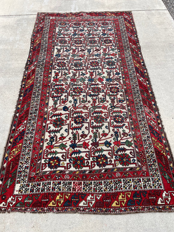 Antique Hand Knotted Tribal Luri Bakhtiari Oriental Rug 4’6”x8’7”