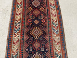 Antique 1885 Caucasian Runner Oriental Rug