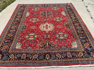 Persian Hand Knotted Ferahan Oriental Rug Square Size 9’1”x10’2”