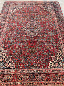 Antique Persian Qazvin Oriental Rug 7’9”x10’5”