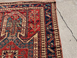 Antique Late 1800’s Sewan Kazak Oriental Rug 5’4”x7’4”