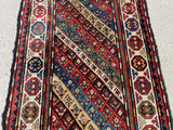 Antique Hand Knotted Gendje Eastern Azerbaijan Caucasian Oriental Rug Runner 3’4”x11’8”