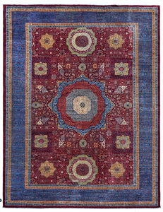 New Afghanistan Hand Knotted Mamluk Oriental Rug 9’10”x 13’7”