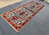 New Afghanistan Hand Knotted Antique Recreation Of 19th Century Heriz 4’x10’