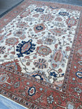 New Afghanistan Hand Knotted Antique Recreation of 19th Century Persian Serapi 9’x 12’