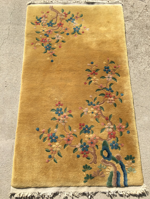 Vintage 1940's Small Chinese Oriental Rug  2’5”x 4’4”  SOLD