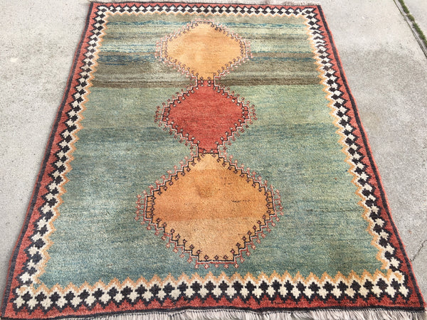 Used Persian Gabbeh Oriental Rug 5'1”x 6'4” – RUG Curator