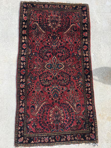 Antique Small Persian Sarouk Oriental Rug Mat  2’x 4    SOLD