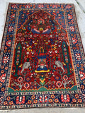 Antique Persian Hand Knotted Bakhtiari Oriental Rug   4’9”x 6’7” SOLD