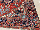 Antique Persian Hand Knotted Serapi Oriental Rug.  9’6”x 11’3”  SOLD