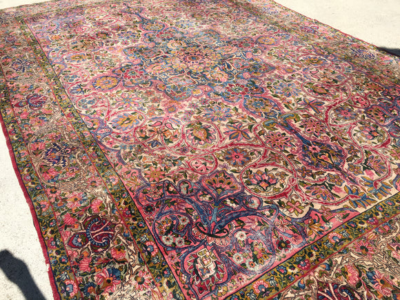 Antique Persian Yazd Oriental Carpet.  10’3”x 15’