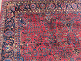 Antique Persian Hand-Knotted Sarouk Oriental Carpet 9’x 11’6’   SOLD