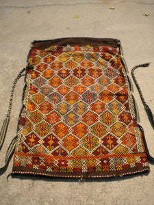 Vintage Turkish Grain Bag textile Rug. SOLD