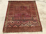 Vintage Turkoman Tribal Rug   4'4"x 4'11"