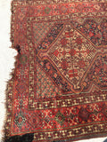Antique Hand-knotted 1900's Khamseh Tribal Rug.  4'11"x 8'3"  SOLD