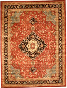 New Pakistan Hand-woven Antique Reproduction of a 19th Century Persian Ferahan Carpet  10'5"x 13'11"