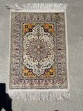 Vintage Silk Hereke Turkish Oriental Rug 20”x 27”
