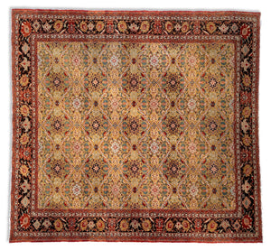 Woven Legends Turkish Hand Knotted Antique Recreation of 19th Century Persian Design. 7’8”x 8’3”