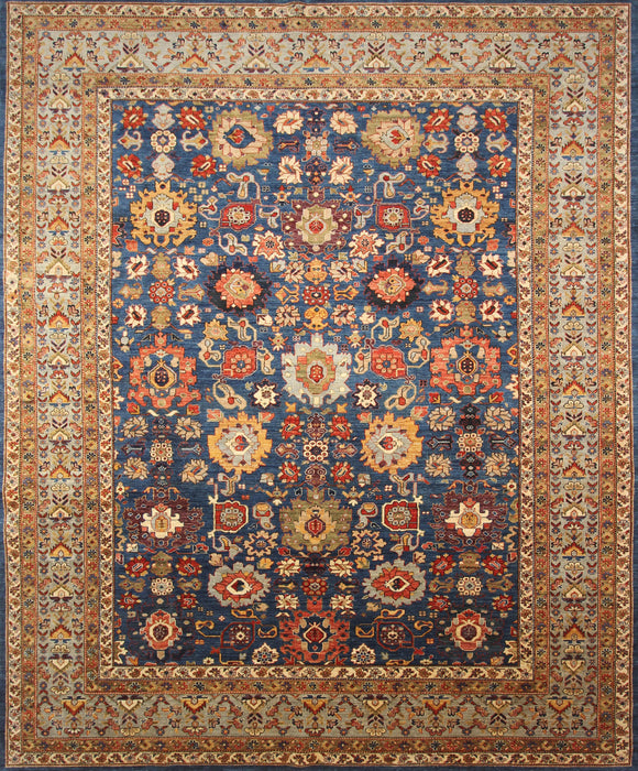 New Afghanistan Hand Knotted Antique Recreation OF 19th Century Persian 9’9”x 13’8”