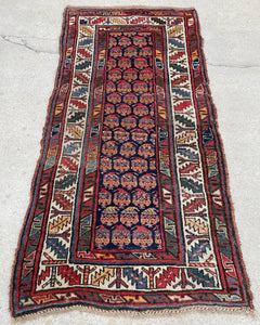Antique Kurdish Boteh Design Tribal Oriental Rug 3’3”x 6’6” SOLD