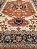 New Afghanistan Hand Knotted Antique Recreation Of Persian 1800’s Serapi.  12’x 17’5”