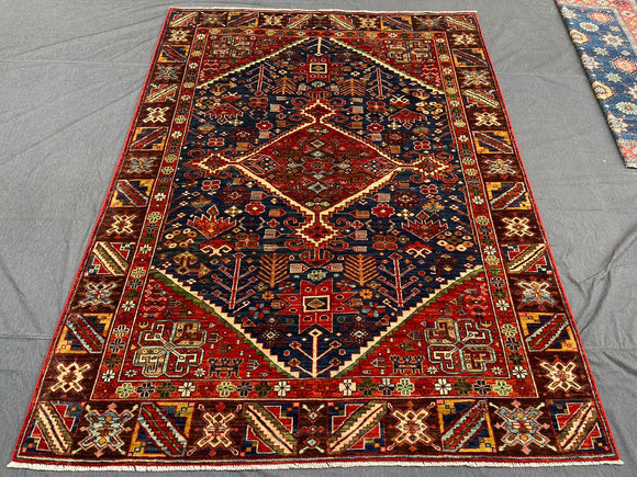 New Afghanistan Hand Knotted Antique Recreation of 19th Century Persian Ghashghai
