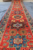New Afghanistan Hand Knotted Antique Recreation of 19th Century Persian Serapi Runner 2’10”x 16’5” SOLD