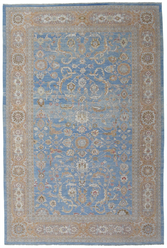 New Pakistan Hand-woven Antique Reproduction of a 19th Century Persian Sultananbad Carpet   11'7