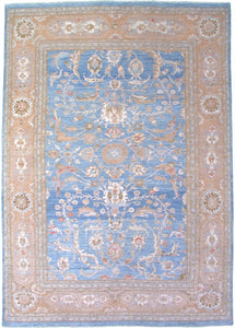 New Pakistan Hand-woven Antique Reproduction of a 19th Century Persian Sultanabad Carpet   9'9"x 13'6"