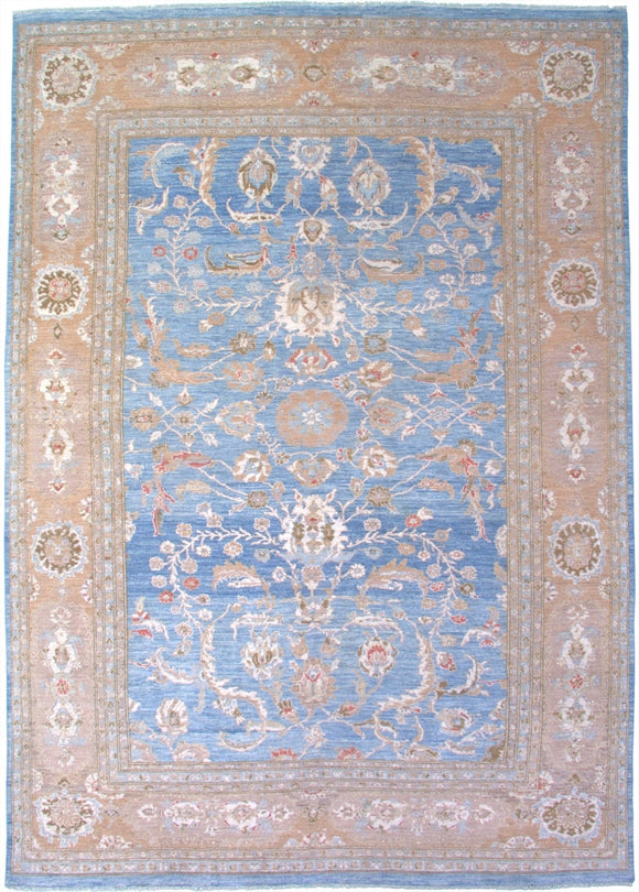 New Pakistan Hand-woven Antique Reproduction of a 19th Century Persian Sultanabad Carpet   9'9