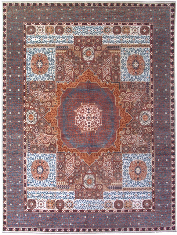 New Pakistan Hand-woven Antique Reproduction of an Egyptian Mamluk Carpet