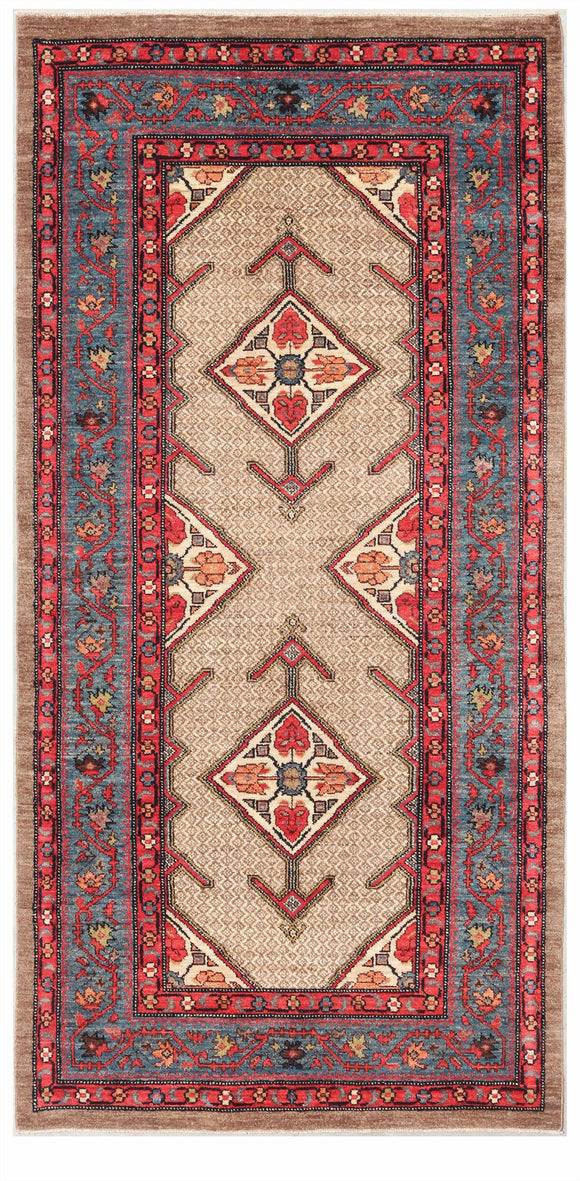 Afghanistan New Hand-Knotted Antique Recreation of a 19th Century Persian Serab. 3'7