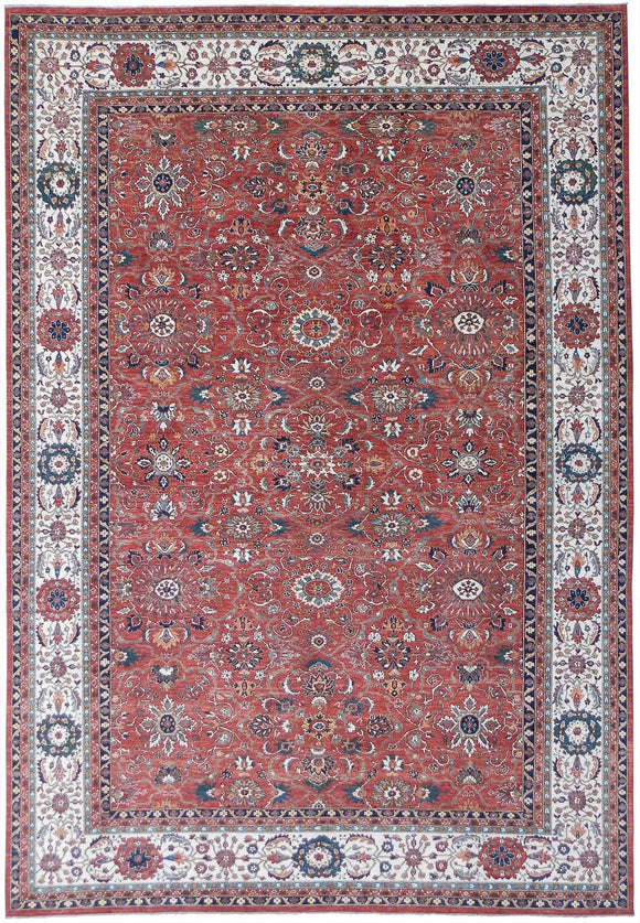 New Pakistan Hand-woven Antique Reproduction of a 19th Century Ferahan Carpet  12'1