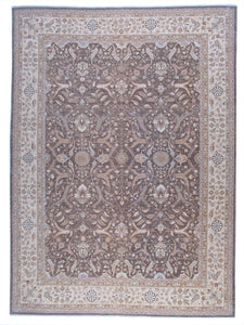 New Pakistan Hand-woven Antique Reproduction of a 19th Century Persian Tabriz Carpet  9'x 12'5"