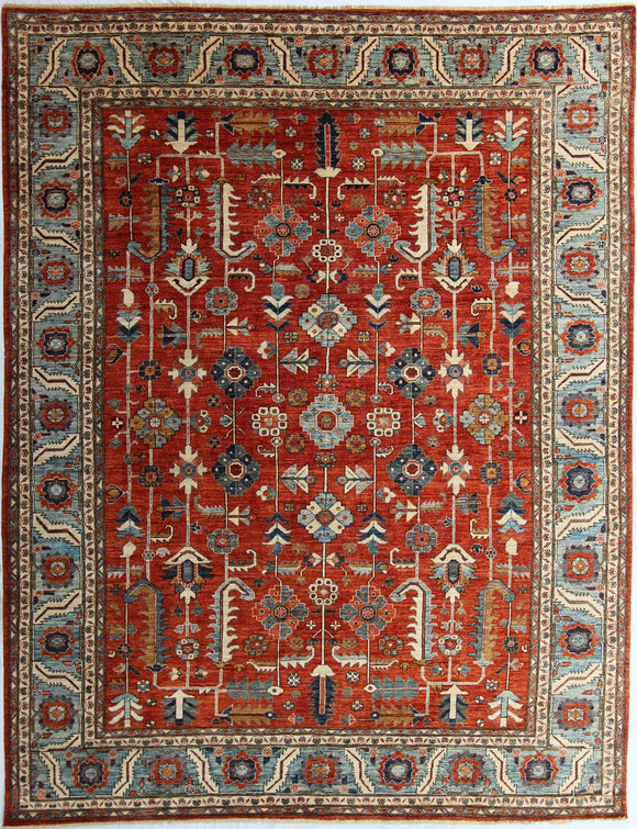 New Hand-knotted Antique Recreation from Afghanistan.  19th Century Persian Heriz Design.  9'2