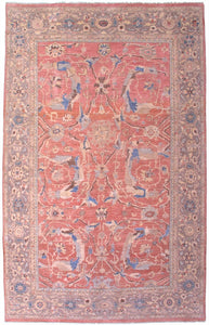 New Pakistan Hand-woven Antique Reproduction of a 19th Century Persian Sultanabad Carpet   9'6"x 15'3"
